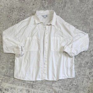 white old navy button up shirt oversized boyfriend shirt cover up